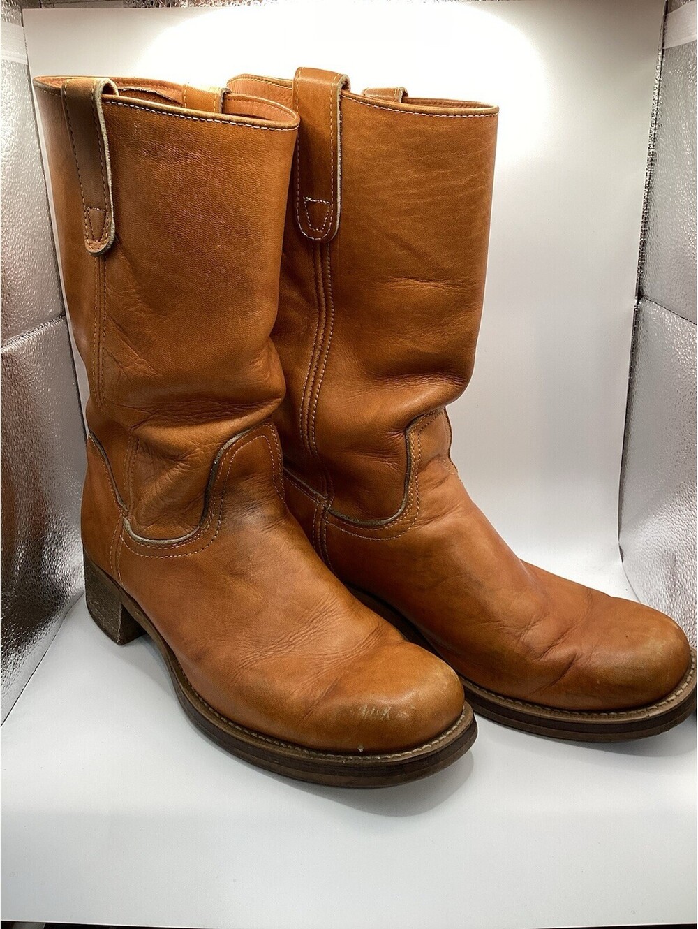 FRYE Campus Boots Brown Leather Pull-on Boots Sz 11.5